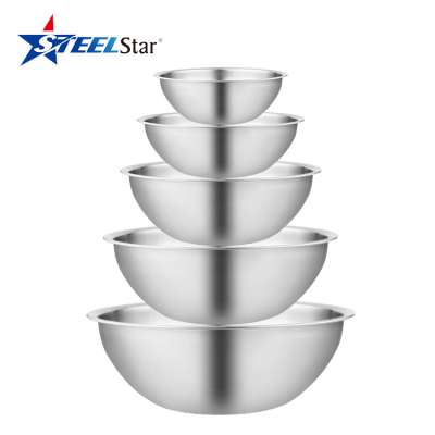 Amazon hot selling 18/8 Stainless Steel Mixing Bowls Set Nesting Bowls salad bowl Set of 6 for baking and cooking supplies