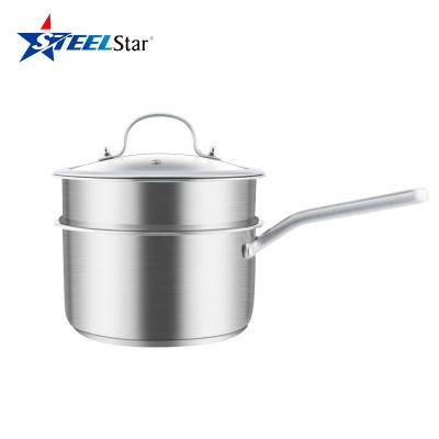 steamer pot set  3PCS Stainless Steel Sauce Pan milk saucepan with steamer mini saucepan pot for baby cooking