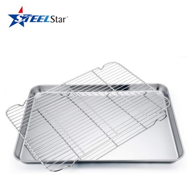 Cookie Sheets Stainless Steel Baking Sheets Set Pans For Cooking Large Big Half Sheet Dishwasher Safe Non Toxic Professional