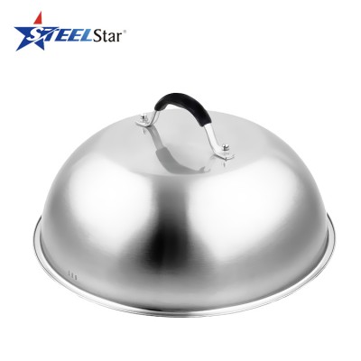 Melting dome stainless steel 201 304 combine pot lid burger cover basting cover grill cover with silicone handle