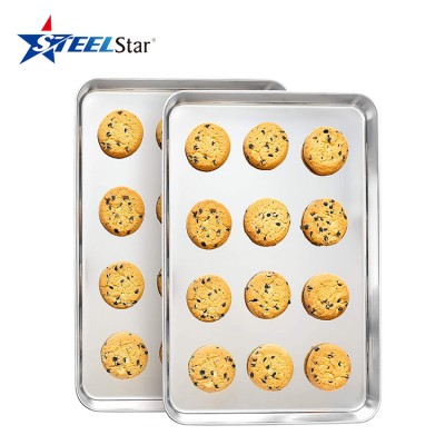 Cookie Sheets Stainless Steel Baking Sheets Set Pans For Cooking Large Big Half Sheet Dishwasher Safe Non Toxic Professional