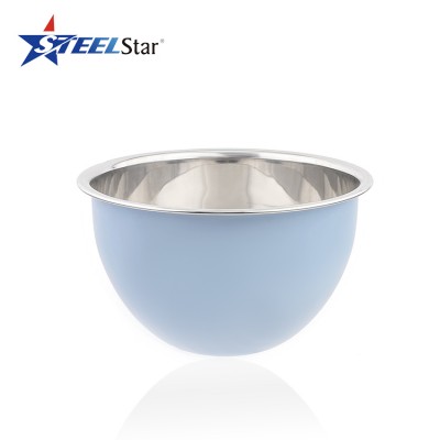 Baby color Stainless steel Mixing bowls with Frosted coating Can be customized