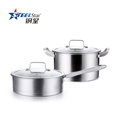 HI-Q 4 pcs Stainless steel cookware set including  frypan  with gift box