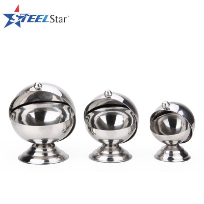 Hotel stainless steel spun lid flavouring bowl, ball-shape sugar bowl, spice container