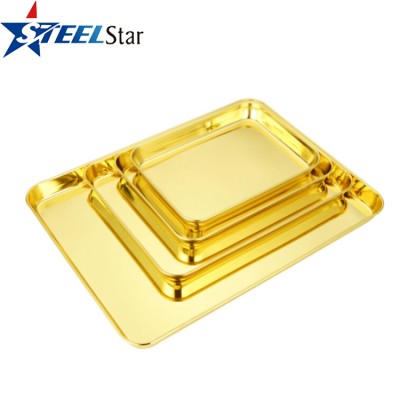 Maximum size Stainless steel multi-role color pallet barware serving tray with mirror surface