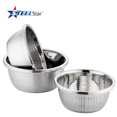 Chinese Wholesale Stainless Steel Perforated Rice Sieve/Metal Colander