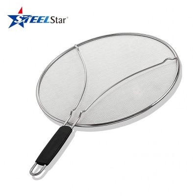 Cooking Utensils Stainless Steel Fine Mesh Splatter Screen With Plastic Handle