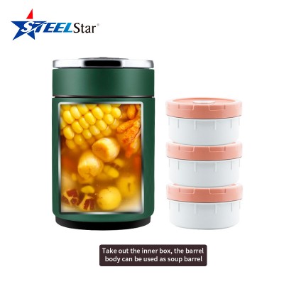 Multilayer lunch box 3-layers Stainless steel lunch box soup container Vacuum Insulated Thermos Food Jar