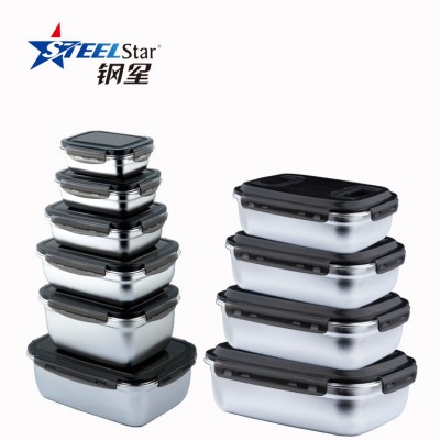 Food grade #304 stainless steel food  lunch bento box food container storage crisper,on the go lunch box ,meal and sanck packing